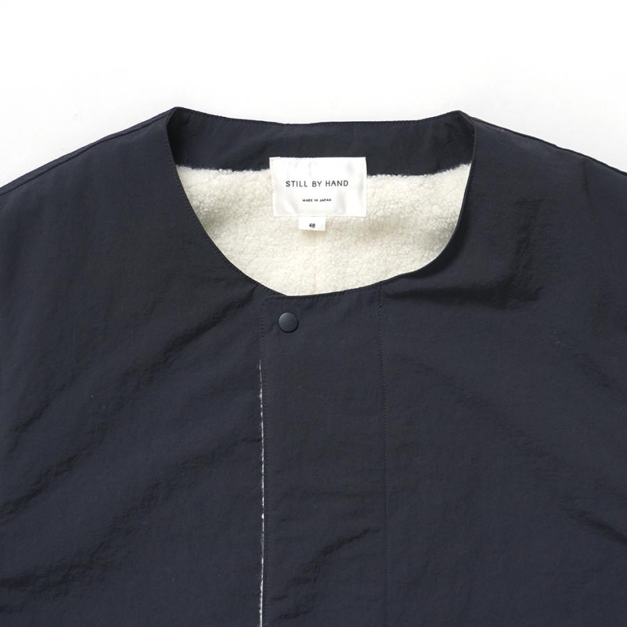 STILL BY HAND スティルバイハンド / VE01254 - DARK NAVY ナイロン／ボア アウターベスト | STILL BY HAND | 02