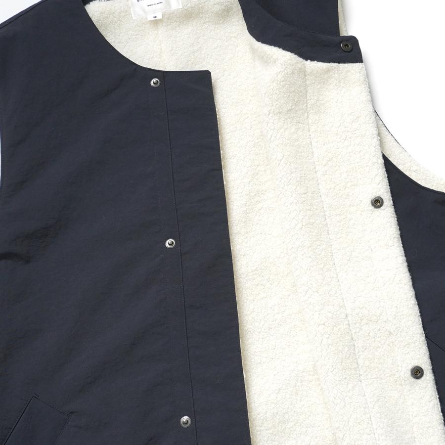 STILL BY HAND スティルバイハンド / VE01254 - DARK NAVY ナイロン／ボア アウターベスト | STILL BY HAND | 03