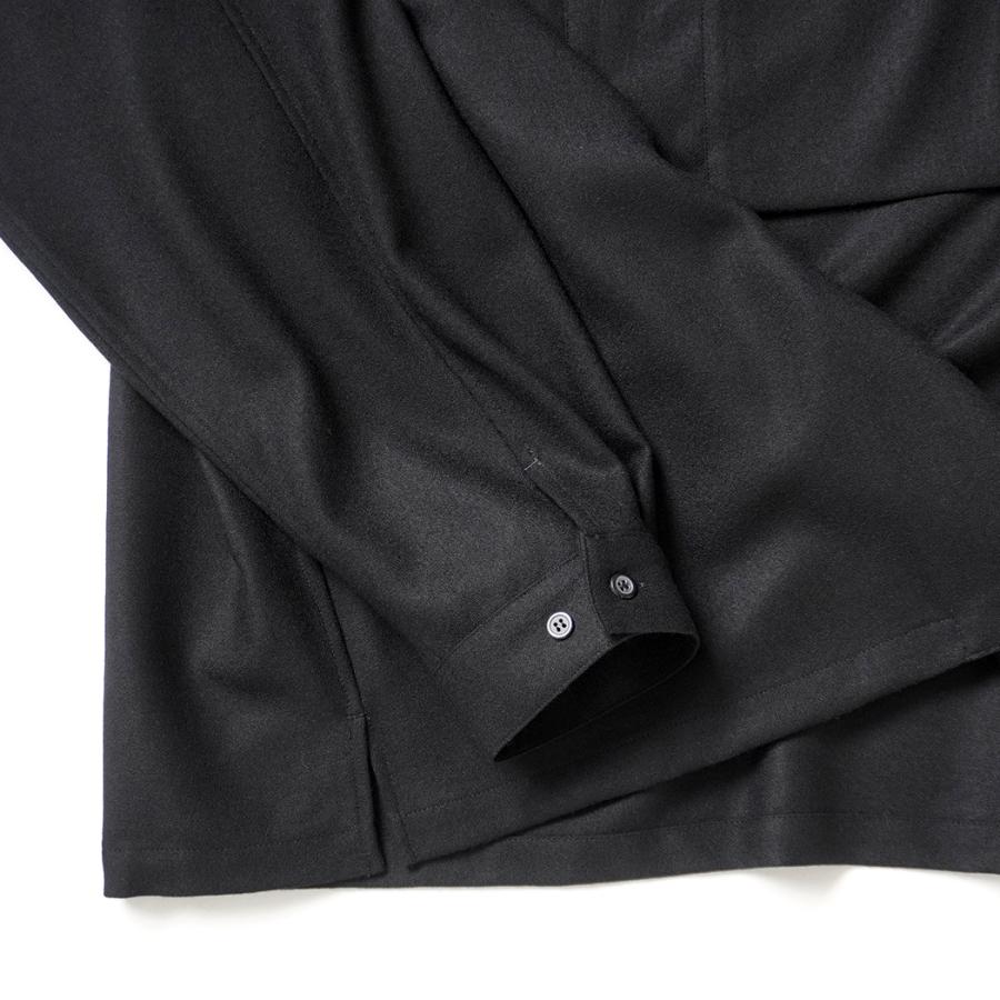 STILL BY HAND スティルバイハンド / SH04254 - BLACK ウール オープンカラーシャツ | STILL BY HAND | 04