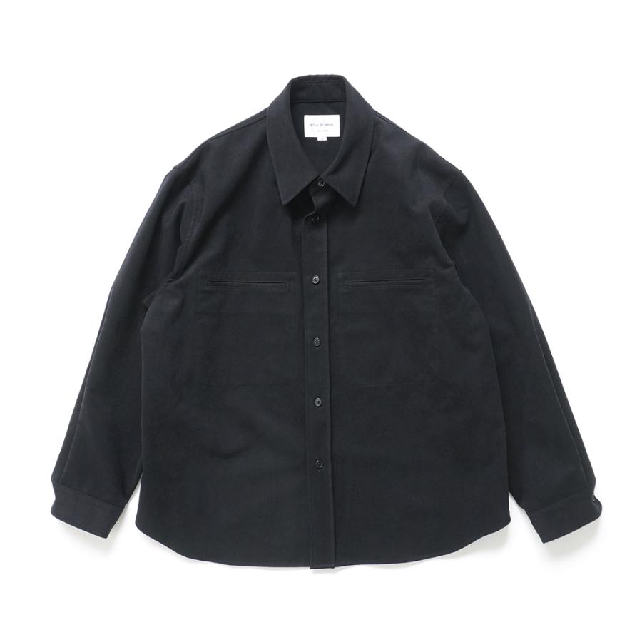 STILL BY HAND スティルバイハンド / BL02254 - INK BLACK フェイクスウェード素材 シャツブルゾン | STILL BY HAND