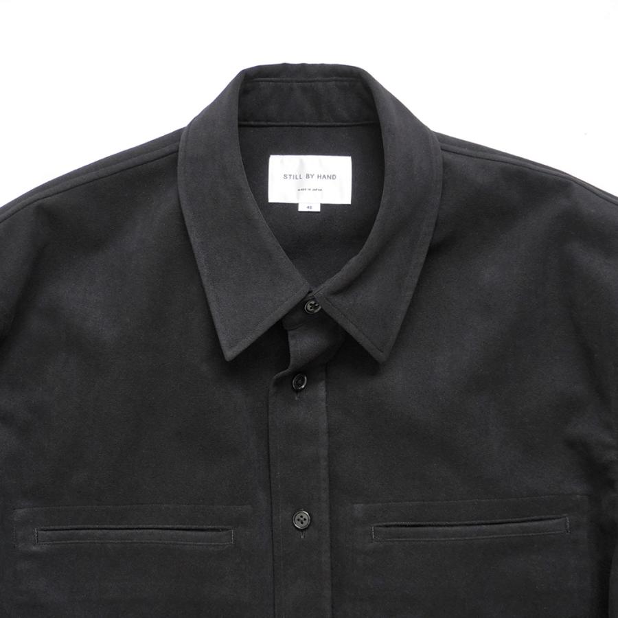 STILL BY HAND スティルバイハンド / BL02254 - INK BLACK フェイクスウェード素材 シャツブルゾン | STILL BY HAND | 02