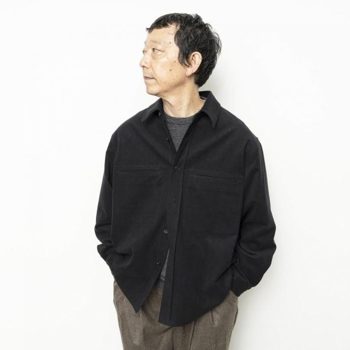 STILL BY HAND スティルバイハンド / BL02254 - INK BLACK フェイクスウェード素材 シャツブルゾン | STILL BY HAND | 05