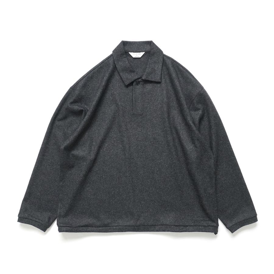 STILL BY HAND スティルバイハンド / CS02254 - CHARCOAL ウール／シルク 長袖ポロシャツ | STILL BY HAND