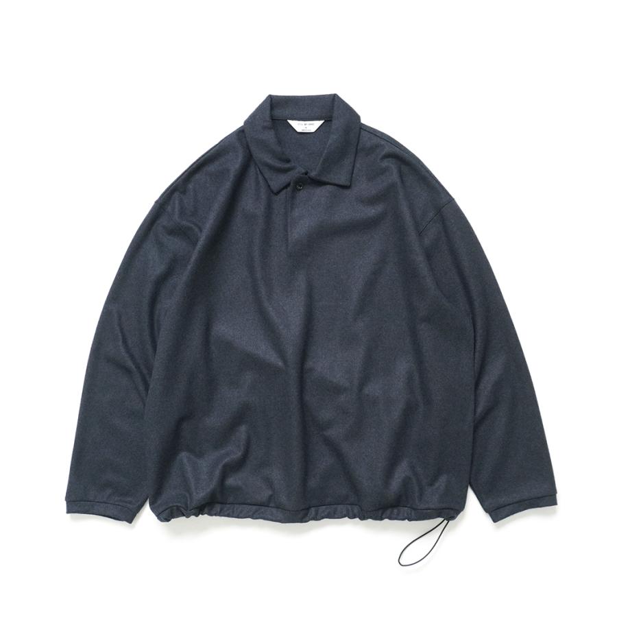 STILL BY HAND スティルバイハンド / CS02254 - NAVY ウール／シルク 長袖ポロシャツ | STILL BY HAND