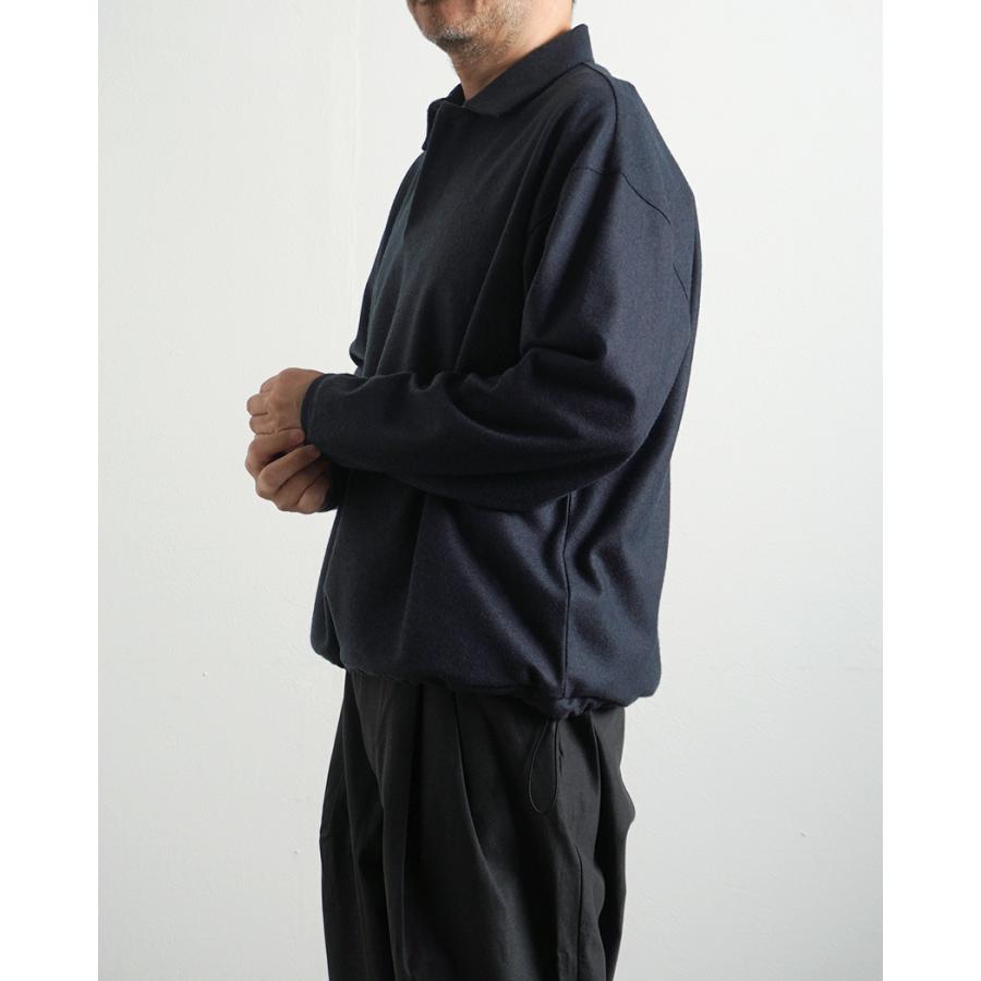 STILL BY HAND スティルバイハンド / CS02254 - NAVY ウール／シルク 長袖ポロシャツ | STILL BY HAND | 07