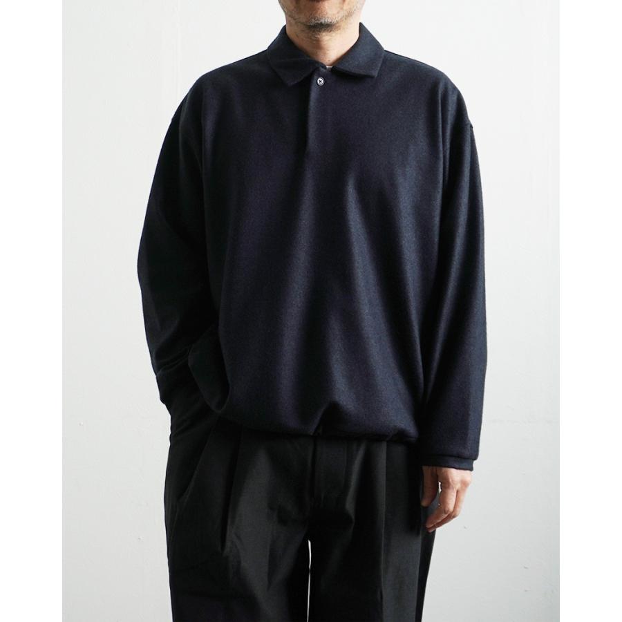 STILL BY HAND スティルバイハンド / CS02254 - NAVY ウール／シルク 長袖ポロシャツ | STILL BY HAND | 06
