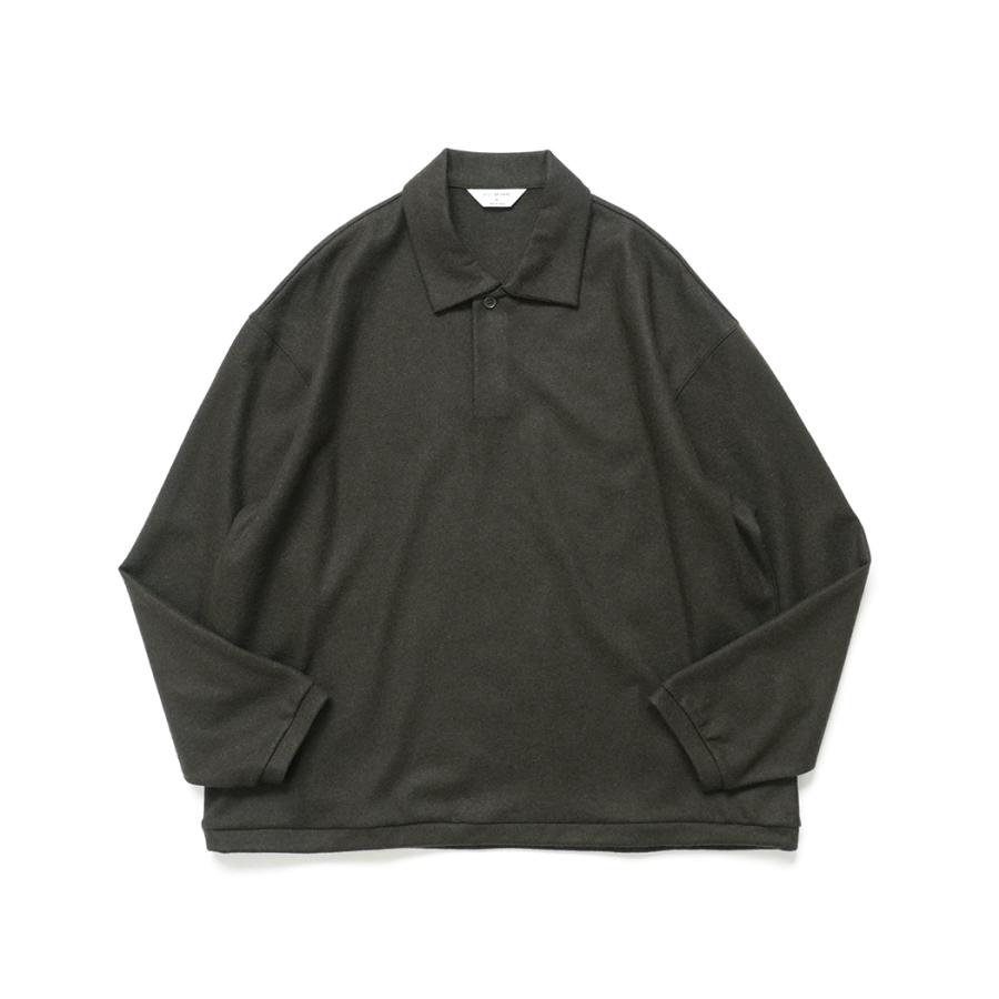 STILL BY HAND スティルバイハンド / CS02254 - OLIVE ウール／シルク 長袖ポロシャツ | STILL BY HAND