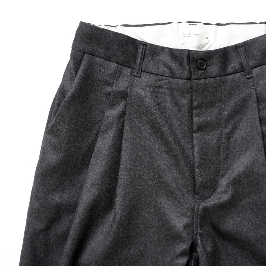 STILL BY HAND スティルバイハンド / PT04254 - CHARCOAL ウォッシャブルウール スラックス | STILL BY HAND | 02