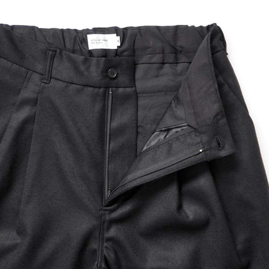 STILL BY HAND スティルバイハンド / PT04254 - BLACK ウォッシャブルウール スラックス | STILL BY HAND | 04