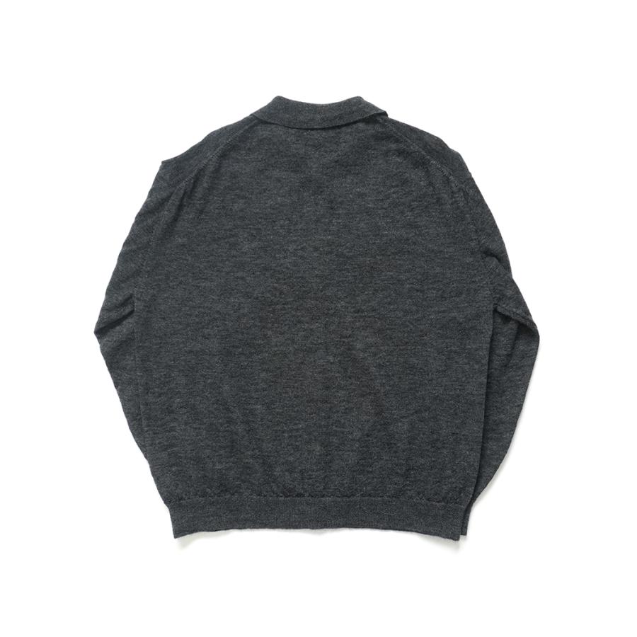 STILL BY HAND スティルバイハンド / KN01254 - GREY エクストラキッドモヘア混 ニットポロカーディガン | STILL BY HAND | 01