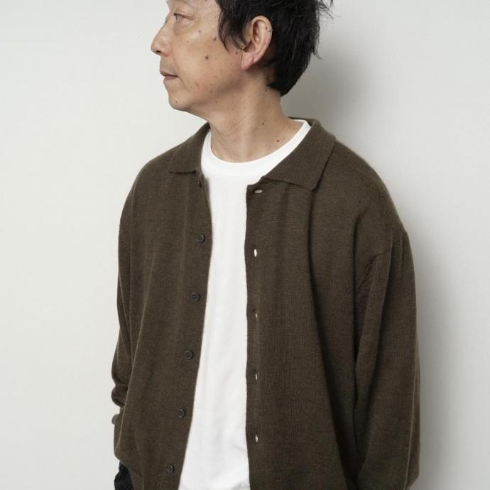 STILL BY HAND スティルバイハンド / KN01254 - GREY エクストラキッドモヘア混 ニットポロカーディガン | STILL BY HAND | 06