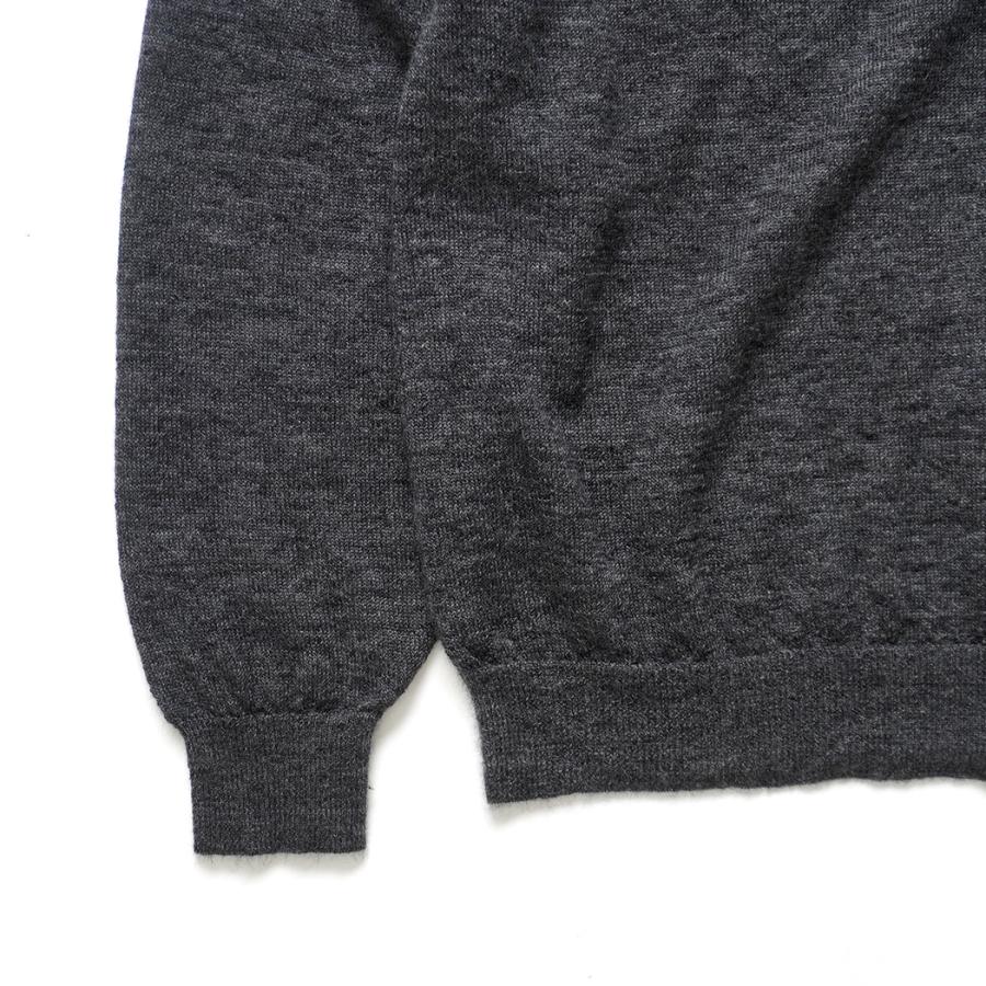 STILL BY HAND スティルバイハンド / KN01254 - GREY エクストラキッドモヘア混 ニットポロカーディガン | STILL BY HAND | 03