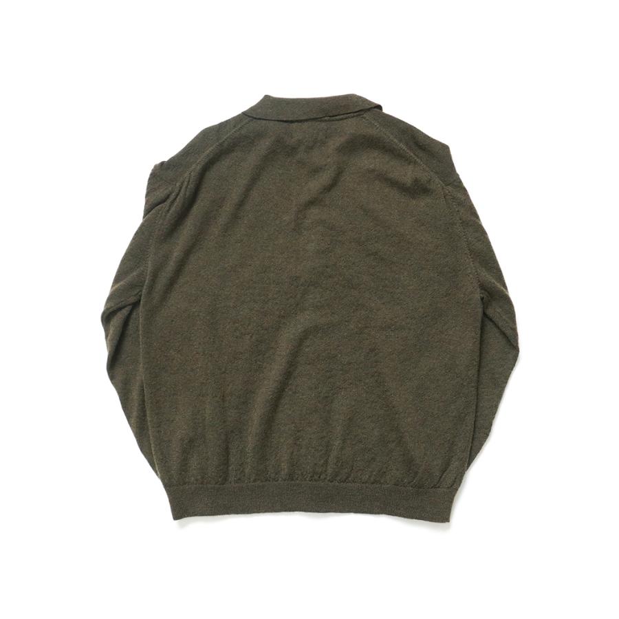 STILL BY HAND スティルバイハンド / KN01254 - OLIVE エクストラキッドモヘア混 ニットポロカーディガン | STILL BY HAND | 01