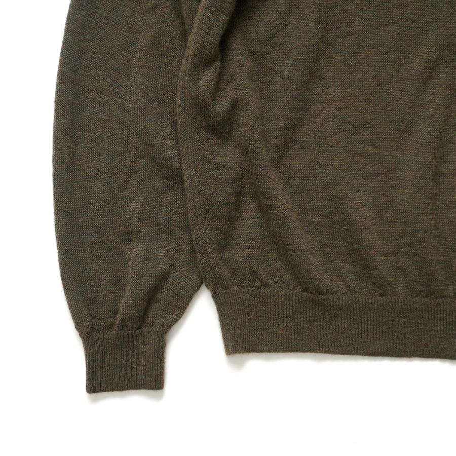 STILL BY HAND スティルバイハンド / KN01254 - OLIVE エクストラキッドモヘア混 ニットポロカーディガン | STILL BY HAND | 03