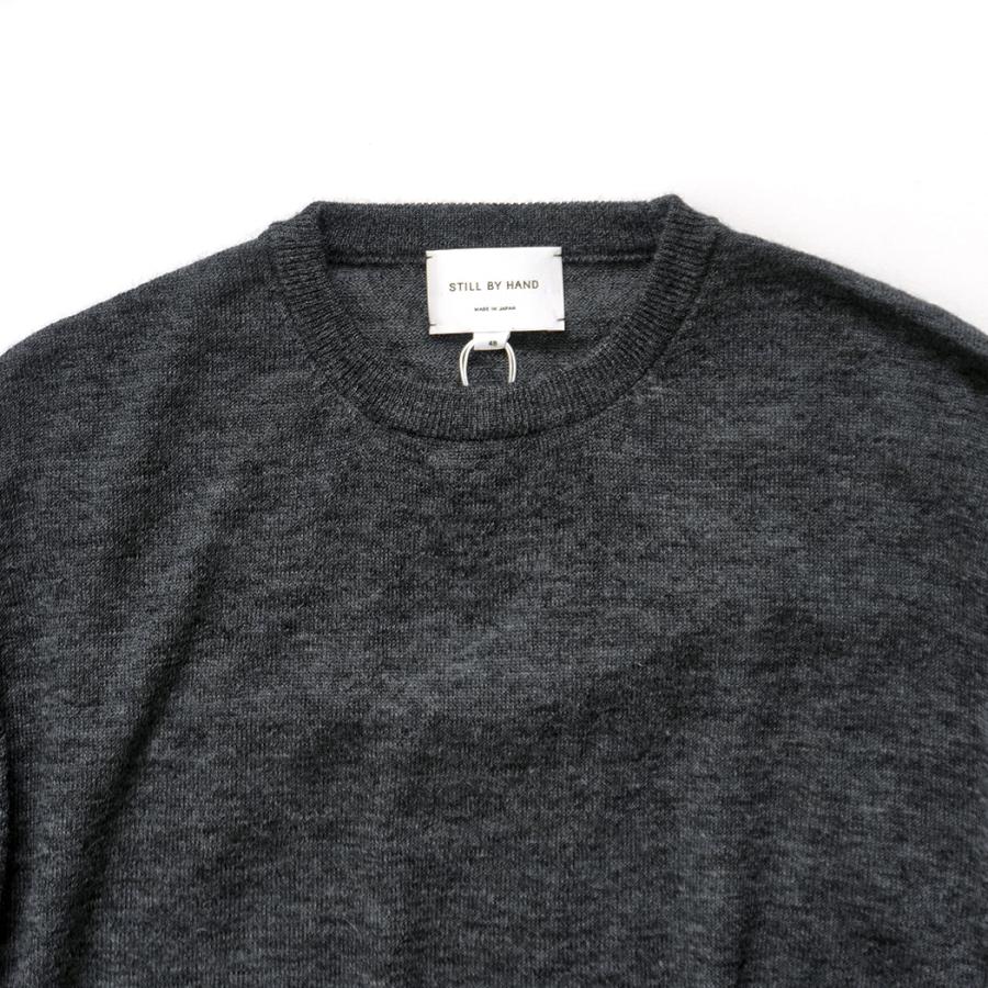 STILL BY HAND スティルバイハンド / KN02254 - GREY エクストラキッドモヘア混 クルーネックプルオーバー | STILL BY HAND | 02