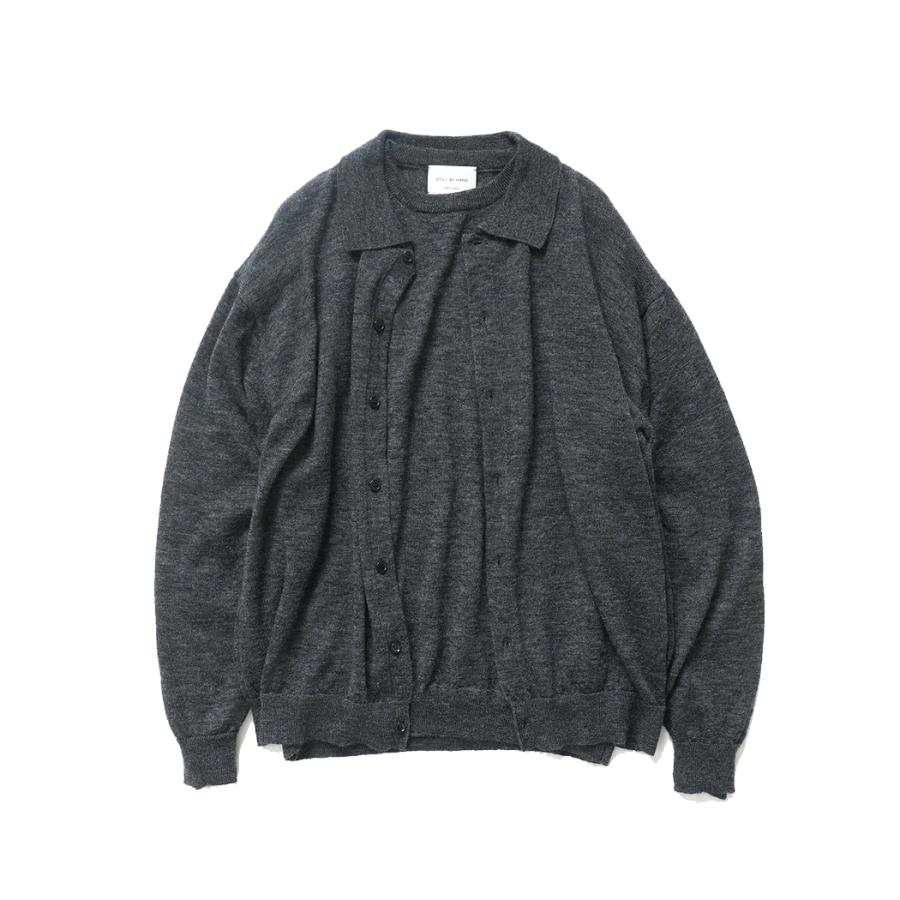 STILL BY HAND スティルバイハンド / KN02254 - GREY エクストラキッドモヘア混 クルーネックプルオーバー | STILL BY HAND | 04