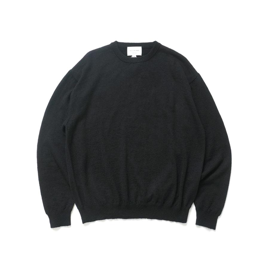 STILL BY HAND スティルバイハンド / KN02254 - BLACK エクストラキッドモヘア混 クルーネックプルオーバー | STILL BY HAND