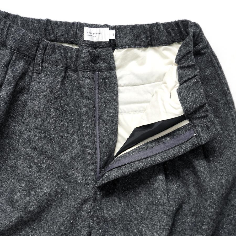 STILL BY HAND スティルバイハンド / PT02254 - GREY シルクネップ ウールパンツ グレー | STILL BY HAND | 04