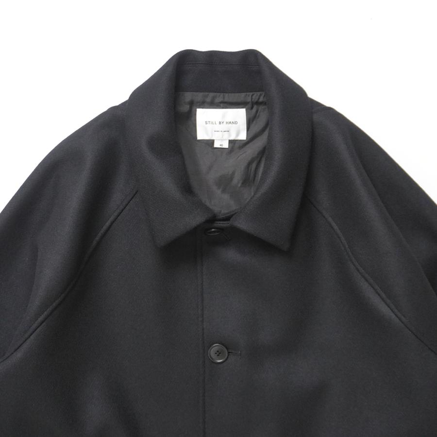 STILL BY HAND スティルバイハンド / CO03254 - BLACK スーパー110 メルトンハーフコート | STILL BY HAND | 03