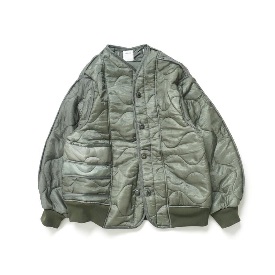 oddment / QUILTING MA-1 - Olive キルティングライナー リメイクノーカラーブルゾン | 