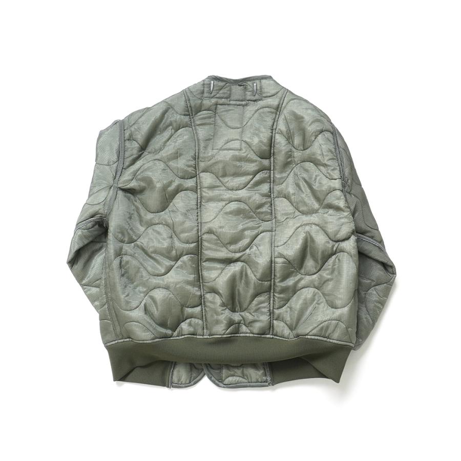 oddment / QUILTING MA-1 - Olive キルティングライナー リメイクノーカラーブルゾン |  | 01