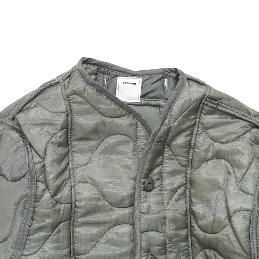 oddment / QUILTING MA-1 - Olive キルティングライナー リメイクノーカラーブルゾン |  | 02