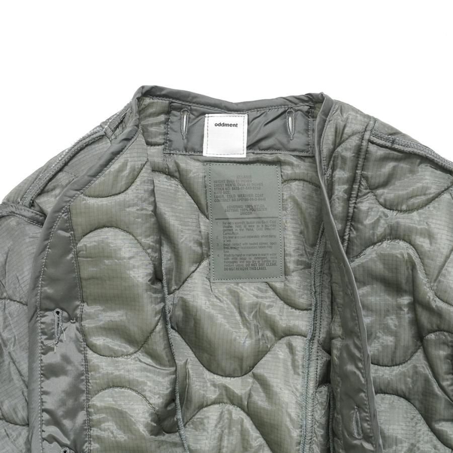 oddment / QUILTING MA-1 - Olive キルティングライナー リメイクノーカラーブルゾン |  | 03