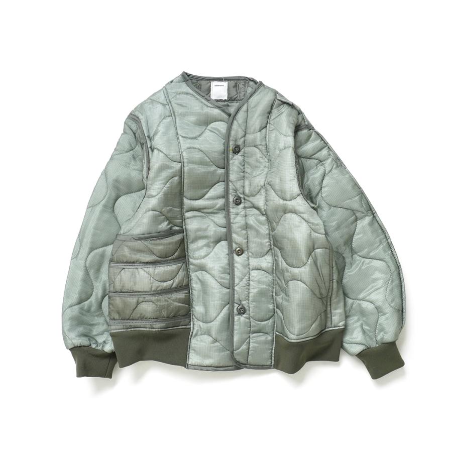 oddment / QUILTING MA-1 - Sage キルティングライナー リメイクノーカラーブルゾン | 