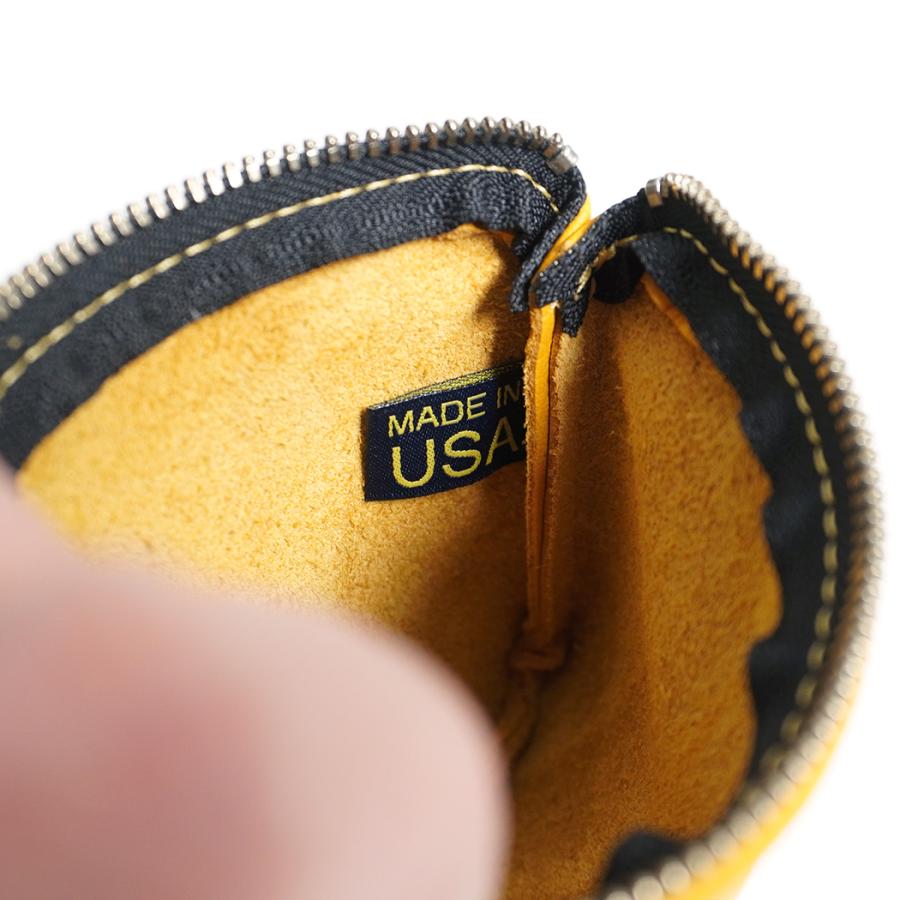 MOONSHINE LEATHER COMPANY / 6-inch Zippered Pouch - Gold ムーンシャインレザーカンパニー ジッパー付きポーチ 6インチ ゴールド イエロー アメリカ製 USA |  | 04