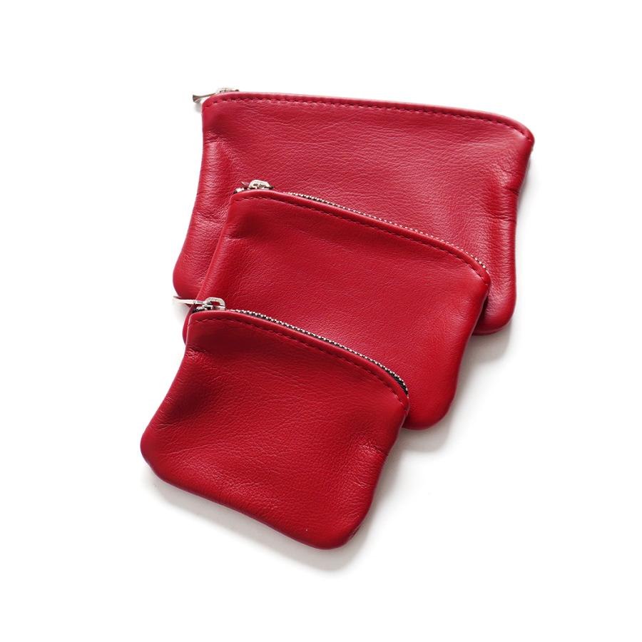 MOONSHINE LEATHER COMPANY / 5-inch Zippered Pouch - Red ムーンシャインレザーカンパニー ジッパー付きポーチ 5インチ レッド アメリカ製 Made in USA |  | 01