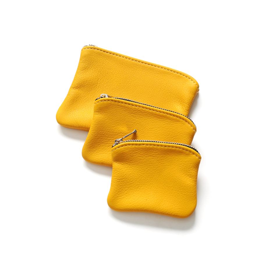 MOONSHINE LEATHER COMPANY / 4-inch Zippered Pouch - Gold ムーンシャインレザーカンパニー ジッパー付きポーチ 4インチ ゴールド イエロー アメリカ製 USA |  | 01