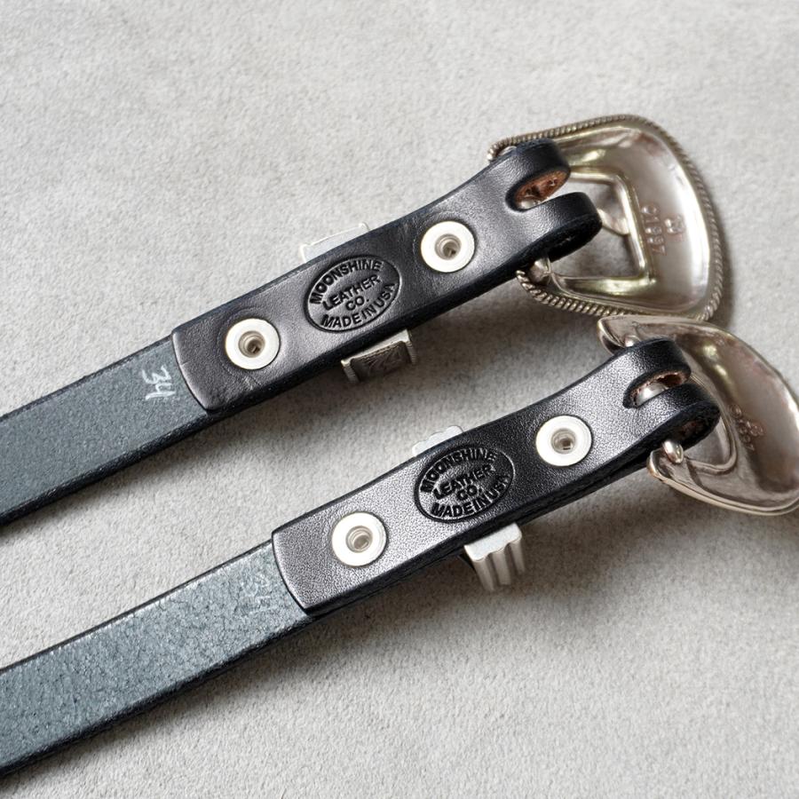 MOONSHINE LEATHER COMPANY / Odessa 3/4-inch Leather Belt - Long Length ムーンシャインレザー ウエスタンベルト ブラック |  | 07
