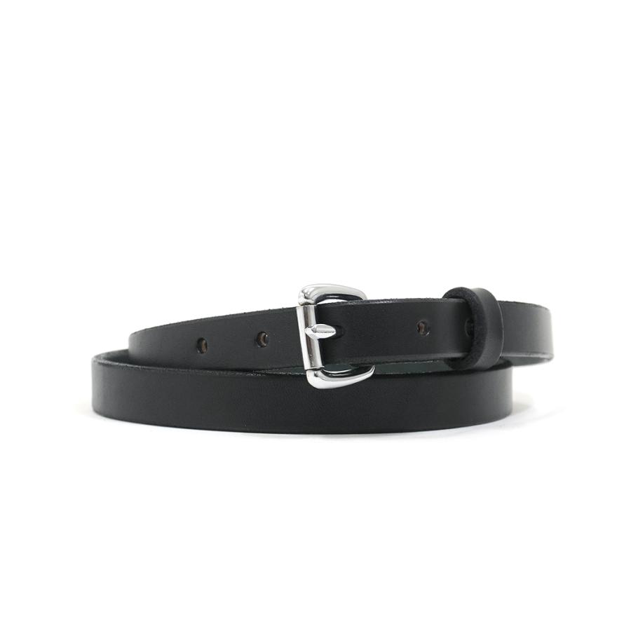 MOONSHINE LEATHER COMPANY / Roller Buckle 3/4-inch Leather Belt - Long Length ムーンシャインレザー ベルト ブラック | 