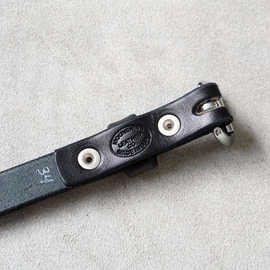 MOONSHINE LEATHER COMPANY / Roller Buckle 3/4-inch Leather Belt - Long Length ムーンシャインレザー ベルト ブラック |  | 07