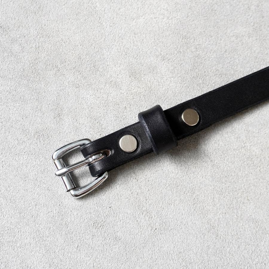 MOONSHINE LEATHER COMPANY / Roller Buckle 3/4-inch Leather Belt - Long Length ムーンシャインレザー ベルト ブラック |  | 02
