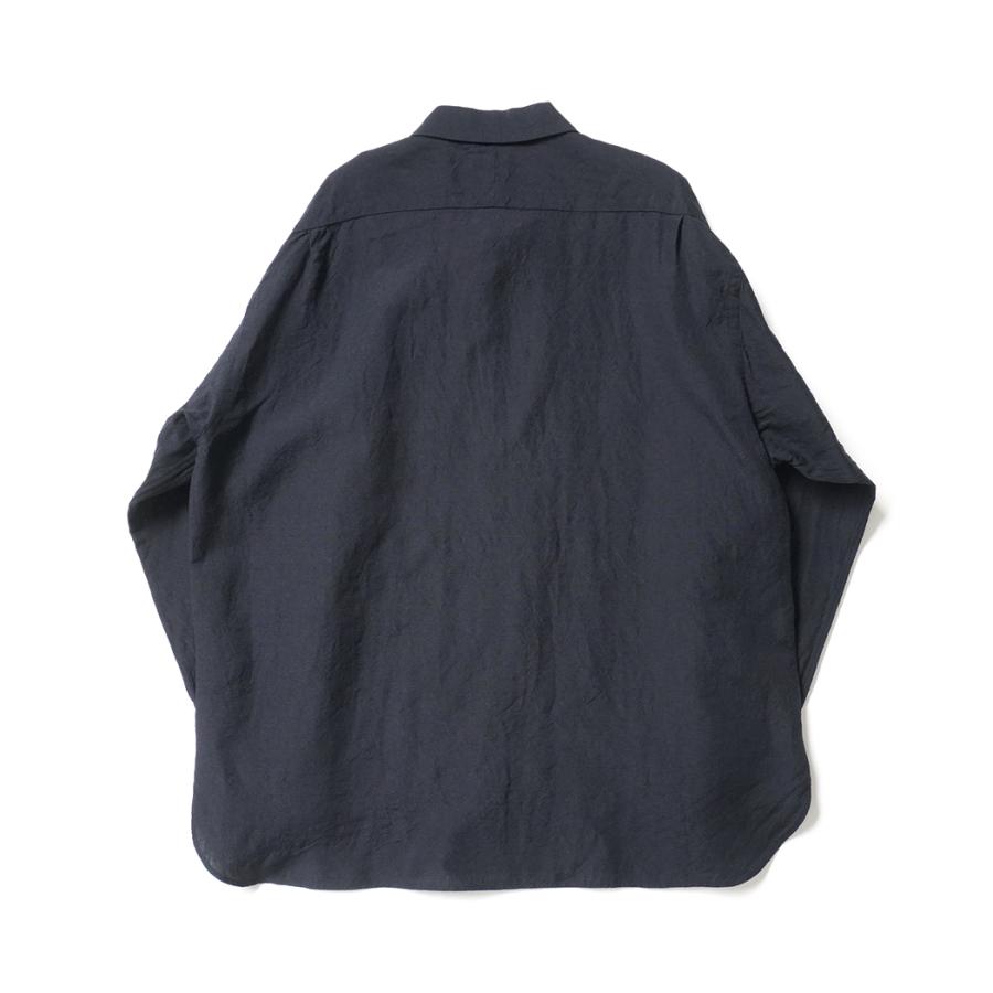 STILL BY HAND スティルバイハンド / SH03254 - NAVY ウール／リネン レギュラーカラーシャツ | STILL BY HAND | 01