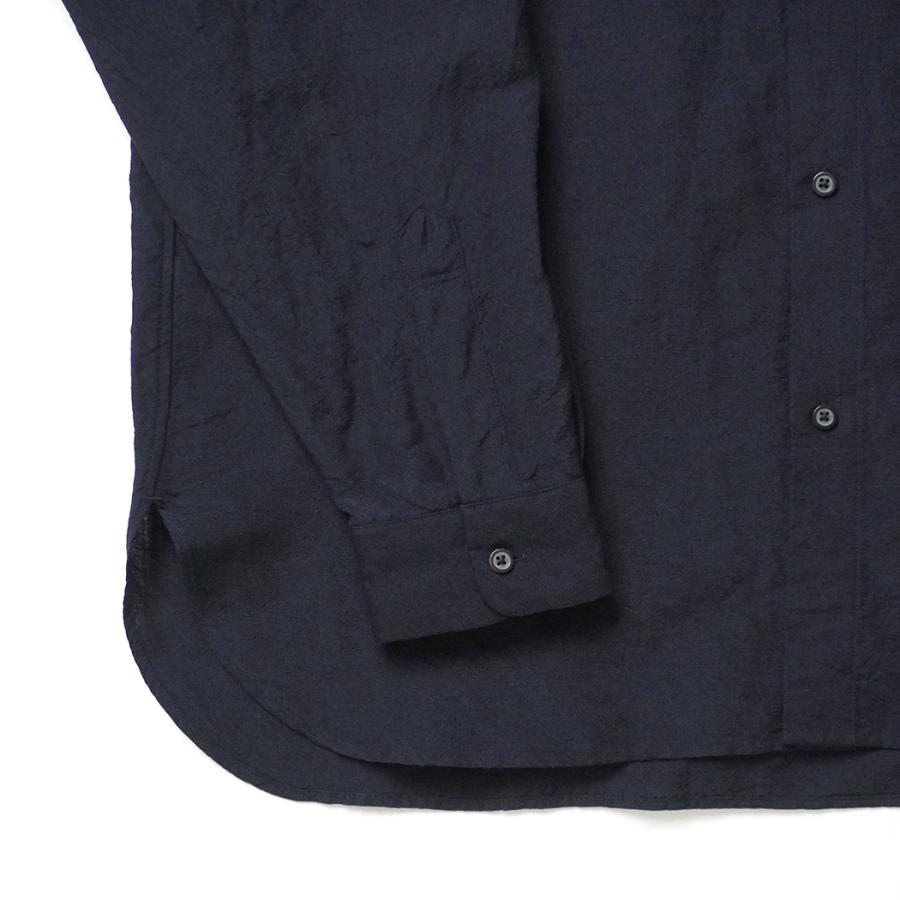 STILL BY HAND スティルバイハンド / SH03254 - NAVY ウール／リネン レギュラーカラーシャツ | STILL BY HAND | 04