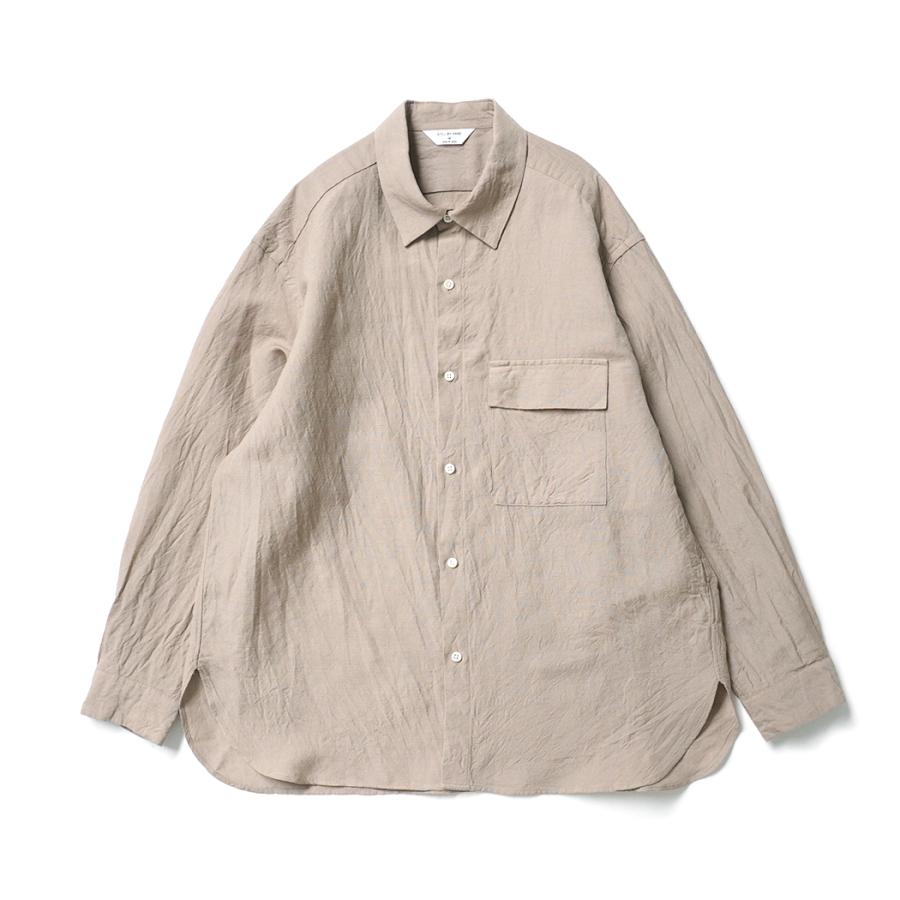 STILL BY HAND スティルバイハンド / SH03254 - SAND BEIGE ウール／リネン レギュラーカラーシャツ | STILL BY HAND