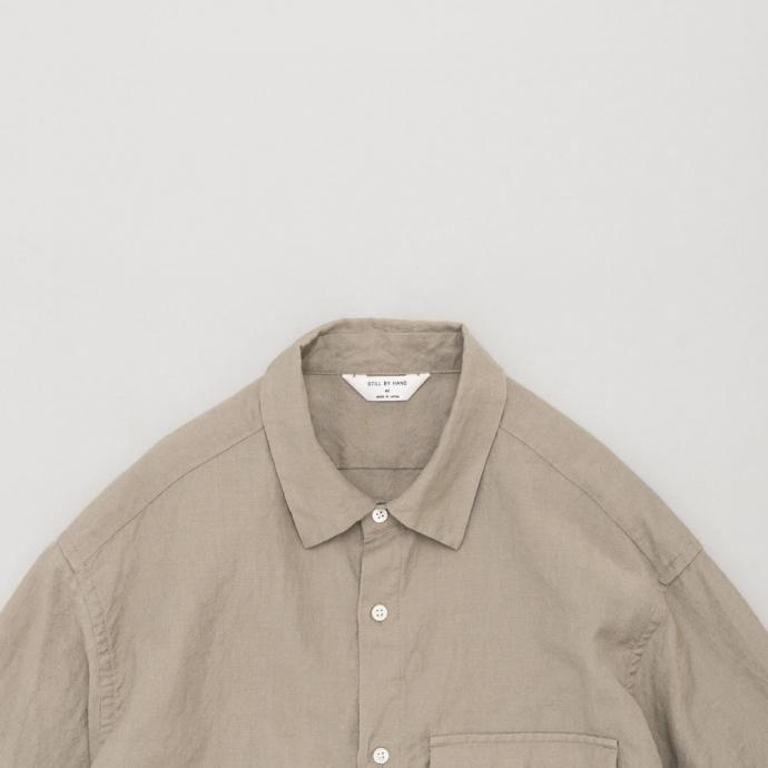 STILL BY HAND スティルバイハンド / SH03254 - SAND BEIGE ウール／リネン レギュラーカラーシャツ | STILL BY HAND | 01