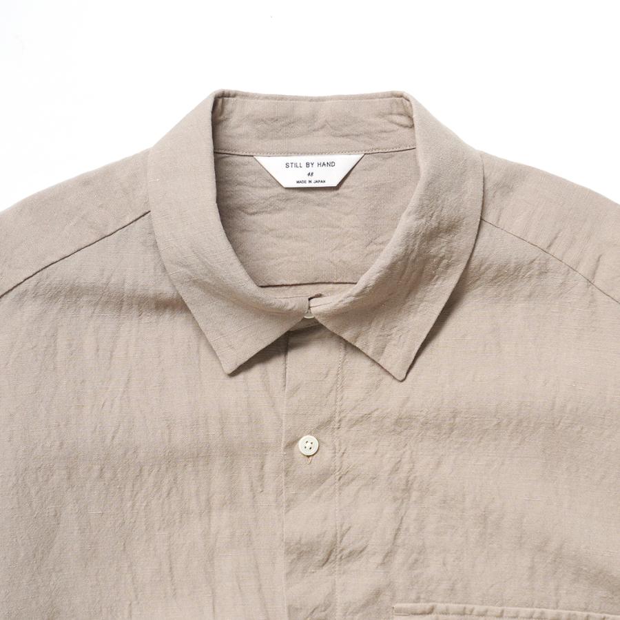 STILL BY HAND スティルバイハンド / SH03254 - SAND BEIGE ウール／リネン レギュラーカラーシャツ | STILL BY HAND | 02
