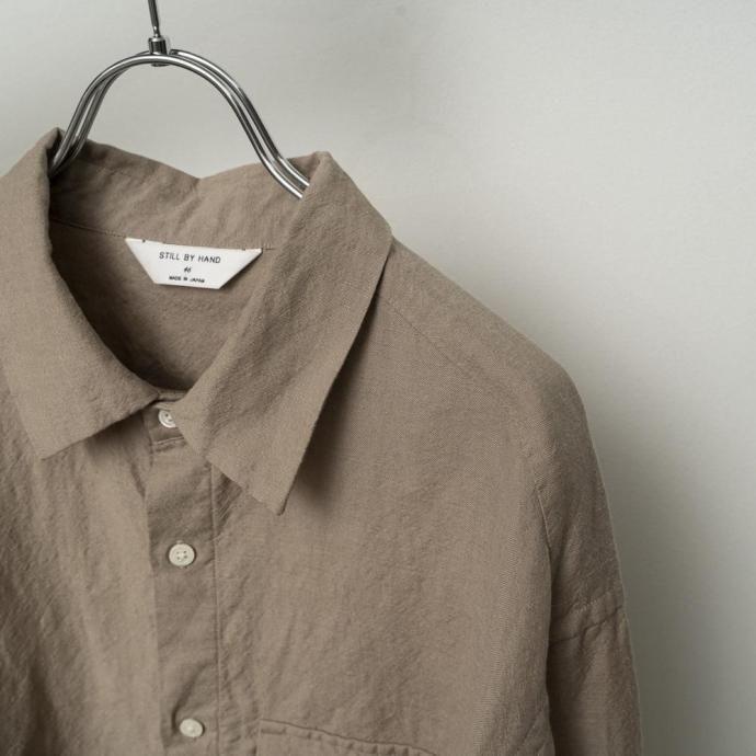 STILL BY HAND スティルバイハンド / SH03254 - SAND BEIGE ウール／リネン レギュラーカラーシャツ | STILL BY HAND | 03