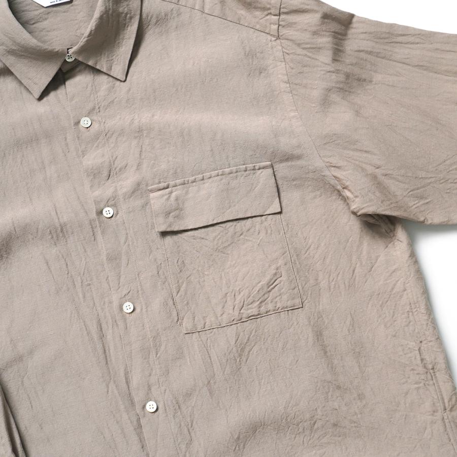 STILL BY HAND スティルバイハンド / SH03254 - SAND BEIGE ウール／リネン レギュラーカラーシャツ | STILL BY HAND | 03