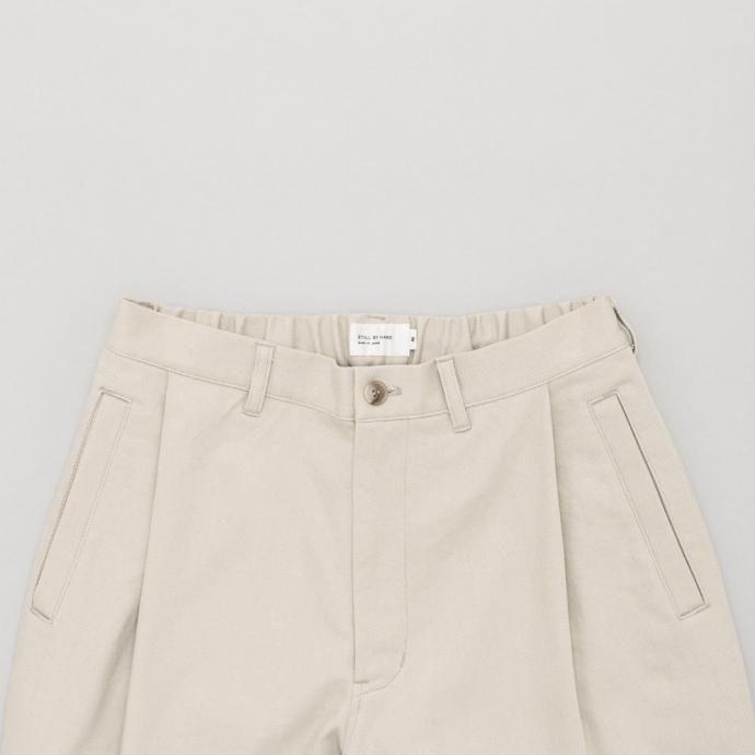 STILL BY HAND スティルバイハンド / PT07254 - LIGHT BEIGE ツイル テーパードパンツ | STILL BY HAND | 01