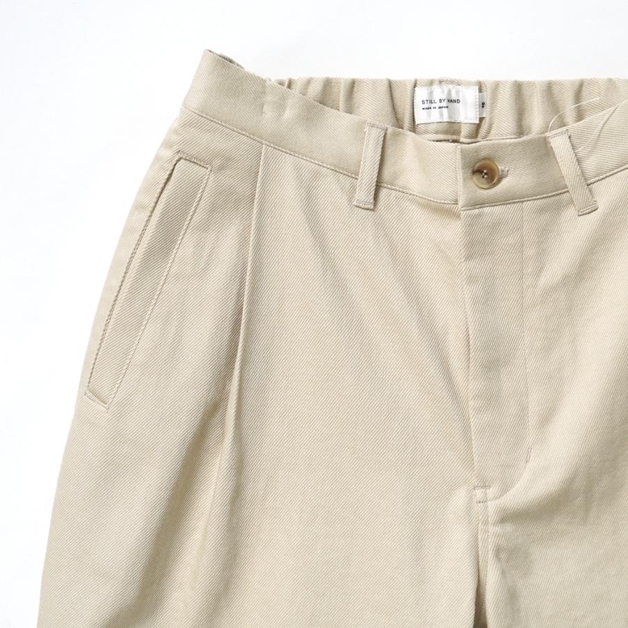 STILL BY HAND スティルバイハンド / PT07254 - LIGHT BEIGE ツイル テーパードパンツ | STILL BY HAND | 02