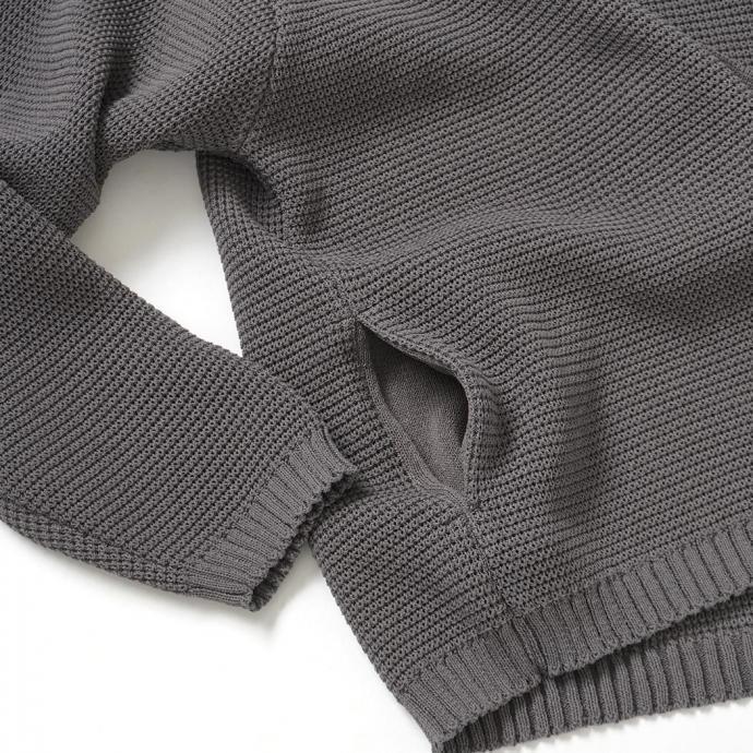 STILL BY HAND スティルバイハンド / KN01261 - BROWN CHARCOAL ペーパー混 ニットブルゾン Paper mixed knitted blouson | STILL BY HAND | 03