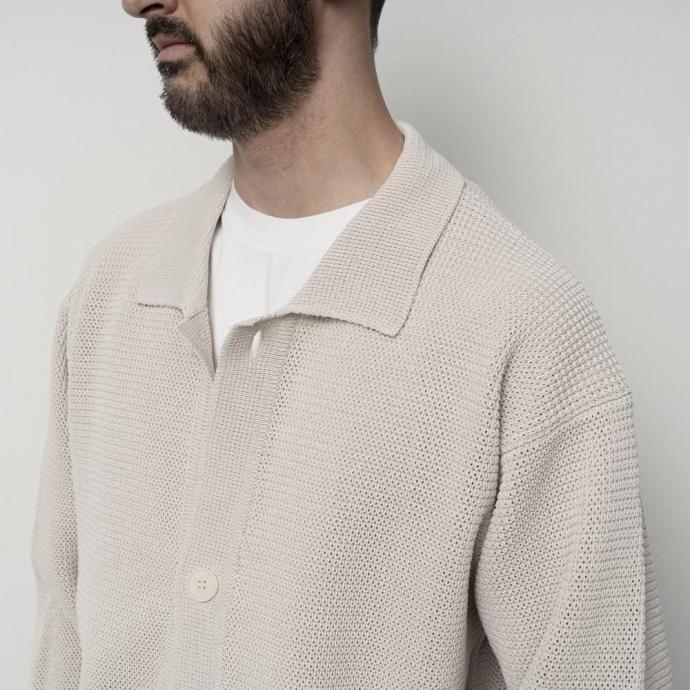 STILL BY HAND スティルバイハンド / KN01261 - BROWN CHARCOAL ペーパー混 ニットブルゾン Paper mixed knitted blouson | STILL BY HAND | 06