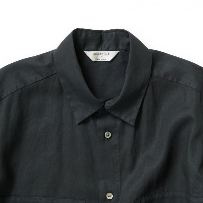 STILL BY HAND スティルバイハンド / SH05261 - BLACK NAVY 製品染めオーバーシャツ Garment-dye over shirt | STILL BY HAND | 02