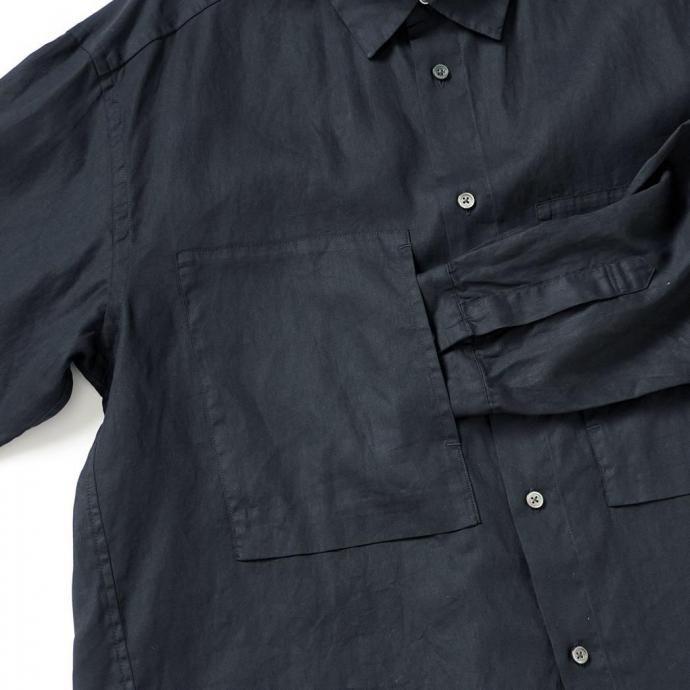 STILL BY HAND スティルバイハンド / SH05261 - BLACK NAVY 製品染めオーバーシャツ Garment-dye over shirt | STILL BY HAND | 03