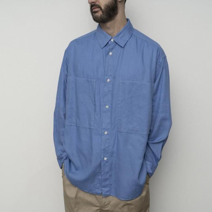 STILL BY HAND スティルバイハンド / SH05261 - BLACK NAVY 製品染めオーバーシャツ Garment-dye over shirt | STILL BY HAND | 05
