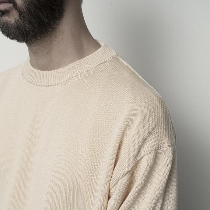 STILL BY HAND スティルバイハンド / KN04261 - NATURAL ミドルゲージ コットンセーター 10G cotton sweater | STILL BY HAND | 05